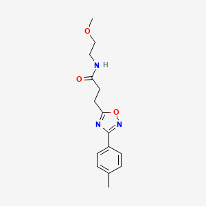 molecular formula C15H19N3O3 B7715284 N-(2-methoxyethyl)-3-[3-(4-methylphenyl)-1,2,4-oxadiazol-5-yl]propanamide 
