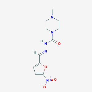 molecular formula C11H15N5O4 B077153 1-Piperazinecarboxylic acid, 4-methyl-, (5-nitrofurfurylidene)hydrazide CAS No. 14052-80-3