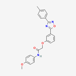 molecular formula C24H21N3O4 B7715354 N-(4-methoxyphenyl)-2-{3-[3-(4-methylphenyl)-1,2,4-oxadiazol-5-yl]phenoxy}acetamide 