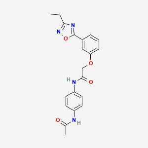 molecular formula C20H20N4O4 B7715393 N-(4-acetamidophenyl)-2-[3-(3-ethyl-1,2,4-oxadiazol-5-yl)phenoxy]acetamide 