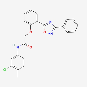 molecular formula C23H18ClN3O3 B7715433 N-(3-chloro-4-methylphenyl)-2-[2-(3-phenyl-1,2,4-oxadiazol-5-yl)phenoxy]acetamide 