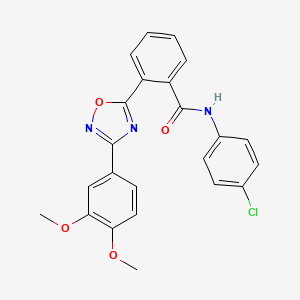 molecular formula C23H18ClN3O4 B7715653 N-(4-chlorophenyl)-2-[3-(3,4-dimethoxyphenyl)-1,2,4-oxadiazol-5-yl]benzamide 