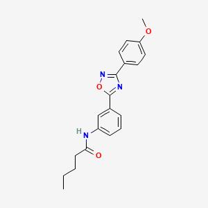 molecular formula C20H21N3O3 B7715874 N-{3-[3-(4-methoxyphenyl)-1,2,4-oxadiazol-5-yl]phenyl}pentanamide 