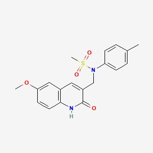 molecular formula C19H20N2O4S B7715922 N-[(2-hydroxy-6-methoxyquinolin-3-yl)methyl]-N-(4-methylphenyl)methanesulfonamide 