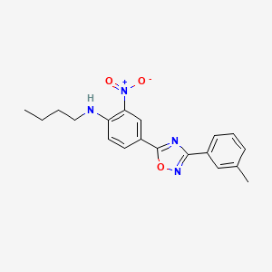 molecular formula C19H20N4O3 B7715939 N-butyl-4-[3-(3-methylphenyl)-1,2,4-oxadiazol-5-yl]-2-nitroaniline 