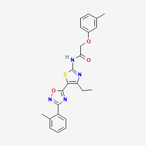 molecular formula C23H22N4O3S B7716069 N-{4-ethyl-5-[3-(2-methylphenyl)-1,2,4-oxadiazol-5-yl]-1,3-thiazol-2-yl}-2-(3-methylphenoxy)acetamide 