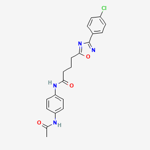 molecular formula C20H19ClN4O3 B7716358 N-(4-acetamidophenyl)-4-[3-(4-chlorophenyl)-1,2,4-oxadiazol-5-yl]butanamide 
