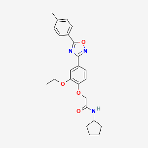 molecular formula C24H27N3O4 B7716370 N-cyclopentyl-2-{2-ethoxy-4-[5-(4-methylphenyl)-1,2,4-oxadiazol-3-yl]phenoxy}acetamide 