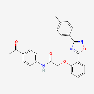 molecular formula C25H21N3O4 B7716430 N-(4-acetylphenyl)-2-{2-[3-(4-methylphenyl)-1,2,4-oxadiazol-5-yl]phenoxy}acetamide 