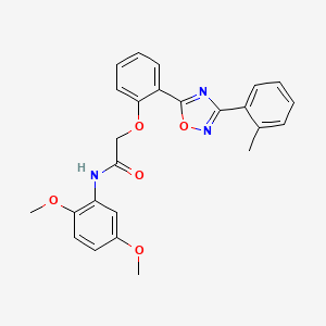 molecular formula C25H23N3O5 B7716449 N-(2,5-dimethoxyphenyl)-2-{2-[3-(2-methylphenyl)-1,2,4-oxadiazol-5-yl]phenoxy}acetamide 