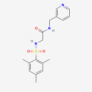 molecular formula C17H21N3O3S B7716485 N-(pyridin-3-ylmethyl)-2-[(2,4,6-trimethylphenyl)sulfonylamino]acetamide 