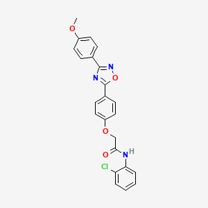 molecular formula C23H18ClN3O4 B7716531 N-(2-chlorophenyl)-2-{4-[3-(4-methoxyphenyl)-1,2,4-oxadiazol-5-yl]phenoxy}acetamide 