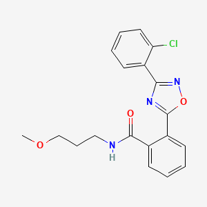 molecular formula C19H18ClN3O3 B7716613 2-[3-(2-chlorophenyl)-1,2,4-oxadiazol-5-yl]-N-(3-methoxypropyl)benzamide 