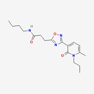 molecular formula C18H26N4O3 B7716750 N-butyl-3-[3-(6-methyl-2-oxo-1-propyl-1,2-dihydropyridin-3-yl)-1,2,4-oxadiazol-5-yl]propanamide 