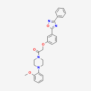 molecular formula C27H26N4O4 B7716773 1-[4-(2-Methoxyphenyl)piperazin-1-YL]-2-[3-(3-phenyl-1,2,4-oxadiazol-5-YL)phenoxy]ethan-1-one 