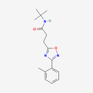 molecular formula C16H21N3O2 B7716844 N-tert-butyl-3-[3-(2-methylphenyl)-1,2,4-oxadiazol-5-yl]propanamide 