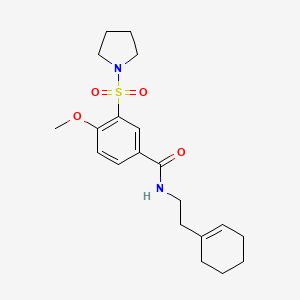 molecular formula C20H28N2O4S B7716860 N-[2-(cyclohex-1-en-1-yl)ethyl]-4-methoxy-3-(pyrrolidin-1-ylsulfonyl)benzamide 