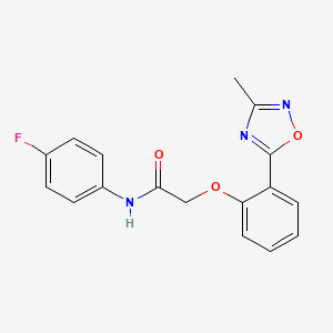 molecular formula C17H14FN3O3 B7716866 N-(4-fluorophenyl)-2-[2-(3-methyl-1,2,4-oxadiazol-5-yl)phenoxy]acetamide 