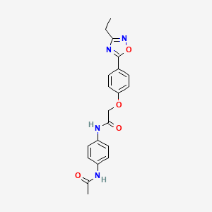 molecular formula C20H20N4O4 B7716941 N-(4-acetamidophenyl)-2-[4-(3-ethyl-1,2,4-oxadiazol-5-yl)phenoxy]acetamide 