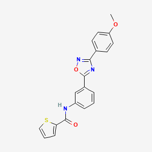 molecular formula C20H15N3O3S B7716945 N-[3-[3-(4-methoxyphenyl)-1,2,4-oxadiazol-5-yl]phenyl]thiophene-2-carboxamide 