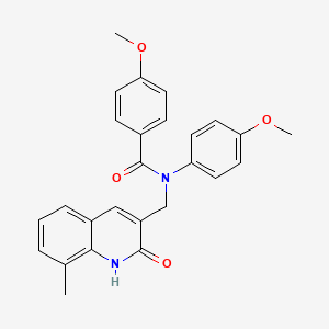 molecular formula C26H24N2O4 B7717006 N-((2-hydroxy-8-methylquinolin-3-yl)methyl)-4-methoxy-N-(4-methoxyphenyl)benzamide 