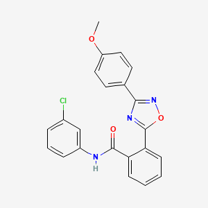 molecular formula C22H16ClN3O3 B7717073 N-(3-chlorophenyl)-2-[3-(4-methoxyphenyl)-1,2,4-oxadiazol-5-yl]benzamide 