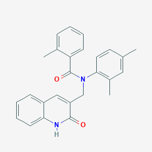 molecular formula C26H24N2O2 B7717106 N-(2,4-dimethylphenyl)-N-((2-hydroxyquinolin-3-yl)methyl)-2-methylbenzamide 