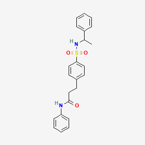 molecular formula C23H24N2O3S B7717111 N-phenyl-3-[4-(1-phenylethylsulfamoyl)phenyl]propanamide 