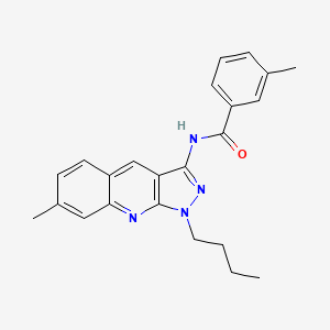 molecular formula C23H24N4O B7717122 N-(1-butyl-7-methyl-1H-pyrazolo[3,4-b]quinolin-3-yl)-3-methylbenzamide 