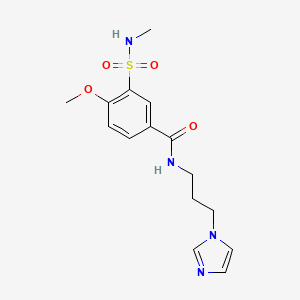 molecular formula C15H20N4O4S B7717191 N-[3-(1H-imidazol-1-yl)propyl]-4-methoxy-3-(methylsulfamoyl)benzamide 