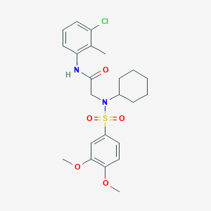 molecular formula C23H29ClN2O5S B7717227 N-(3-chloro-2-methylphenyl)-2-(N-cyclohexyl-3,4-dimethoxybenzenesulfonamido)acetamide 