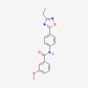 molecular formula C18H17N3O3 B7717347 N-[4-(3-ethyl-1,2,4-oxadiazol-5-yl)phenyl]-3-methoxybenzamide 