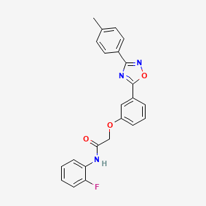 molecular formula C23H18FN3O3 B7717381 N-(2-fluorophenyl)-2-{3-[3-(4-methylphenyl)-1,2,4-oxadiazol-5-yl]phenoxy}acetamide 