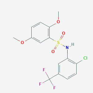 molecular formula C15H13ClF3NO4S B7717405 N-[2-chloro-5-(trifluoromethyl)phenyl]-2,5-dimethoxybenzenesulfonamide 