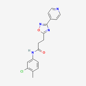 molecular formula C17H15ClN4O2 B7717444 N-(3-chloro-4-methylphenyl)-3-(3-(pyridin-4-yl)-1,2,4-oxadiazol-5-yl)propanamide 