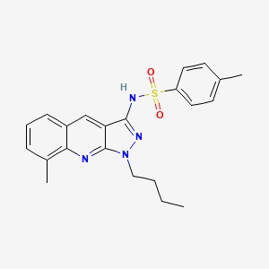 molecular formula C22H24N4O2S B7717532 N-{1-BUTYL-8-METHYL-1H-PYRAZOLO[3,4-B]QUINOLIN-3-YL}-4-METHYLBENZENE-1-SULFONAMIDE 