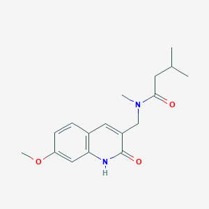 molecular formula C17H22N2O3 B7717538 N-((2-hydroxy-7-methoxyquinolin-3-yl)methyl)-N,3-dimethylbutanamide 