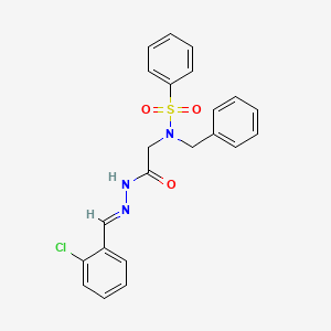 molecular formula C22H20ClN3O3S B7717551 N-benzyl-N-{2-[(2E)-2-(2-chlorobenzylidene)hydrazinyl]-2-oxoethyl}benzenesulfonamide (non-preferred name) 