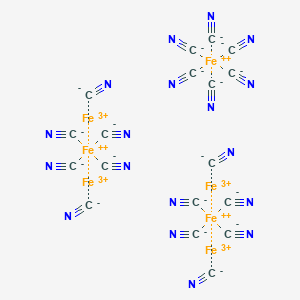 molecular formula Fe4[Fe(CN)6]3<br>C18Fe7N18 B077176 Prussian blue CAS No. 14038-43-8