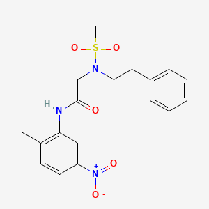 molecular formula C18H21N3O5S B7717616 N-(2-methyl-5-nitrophenyl)-2-[methylsulfonyl(2-phenylethyl)amino]acetamide 