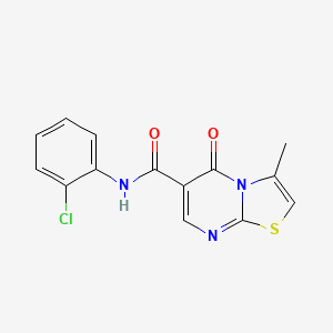 molecular formula C14H10ClN3O2S B7717686 N-(3,5-dimethylphenyl)-3-methyl-5-oxo-5H-[1,3]thiazolo[3,2-a]pyrimidine-6-carboxamide 