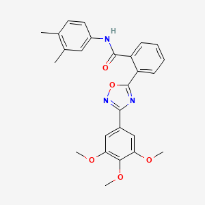 molecular formula C26H25N3O5 B7717700 N-(3,4-dimethylphenyl)-2-[3-(3,4,5-trimethoxyphenyl)-1,2,4-oxadiazol-5-yl]benzamide 