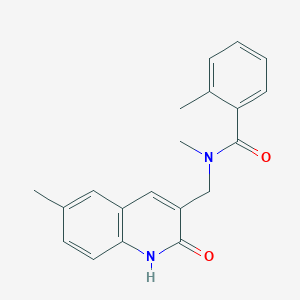 molecular formula C20H20N2O2 B7717757 N-((2-hydroxy-6-methylquinolin-3-yl)methyl)-N,2-dimethylbenzamide 