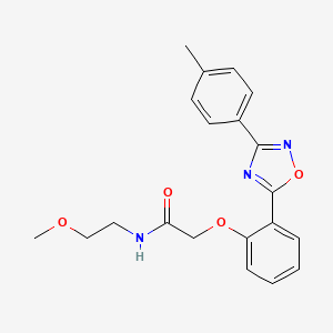 molecular formula C20H21N3O4 B7717766 N-(2-methoxyethyl)-2-{2-[3-(4-methylphenyl)-1,2,4-oxadiazol-5-yl]phenoxy}acetamide 