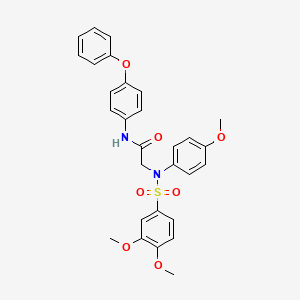 molecular formula C29H28N2O7S B7717792 2-[N-(4-methoxyphenyl)-3,4-dimethoxybenzenesulfonamido]-N-(4-phenoxyphenyl)acetamide 