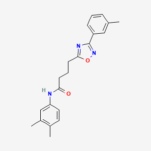 molecular formula C21H23N3O2 B7717966 N-(3,4-dimethylphenyl)-4-(3-(m-tolyl)-1,2,4-oxadiazol-5-yl)butanamide 