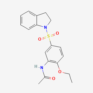 molecular formula C18H20N2O4S B7717998 N-[5-(2,3-dihydroindol-1-ylsulfonyl)-2-ethoxyphenyl]acetamide 