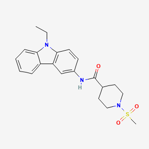 molecular formula C21H25N3O3S B7718067 N-(9-ethylcarbazol-3-yl)-1-methylsulfonylpiperidine-4-carboxamide 