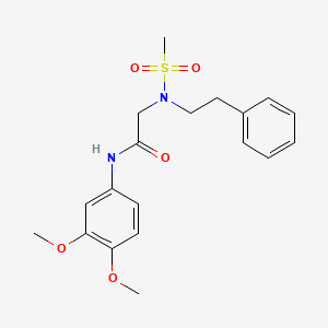 molecular formula C19H24N2O5S B7718148 N-(3,4-dimethoxyphenyl)-N~2~-(methylsulfonyl)-N~2~-(2-phenylethyl)glycinamide 