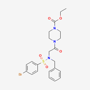 molecular formula C22H26BrN3O5S B7718149 Ethyl 4-[2-[benzyl-(4-bromophenyl)sulfonylamino]acetyl]piperazine-1-carboxylate 